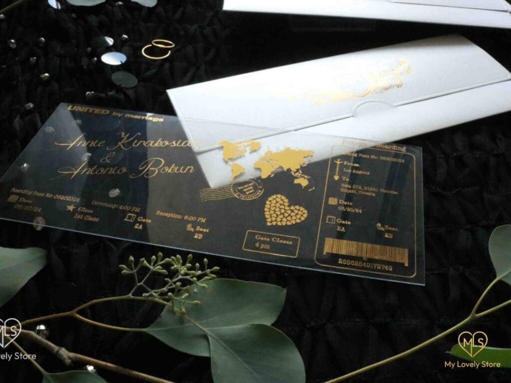 Acrylic Boarding Pass Invitation Detail 01